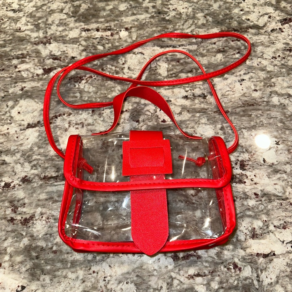 Red clear ‘stadium bag’